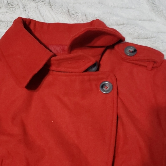 Womens Large red wool military Jacket coat NWOT - Picture 4 of 8